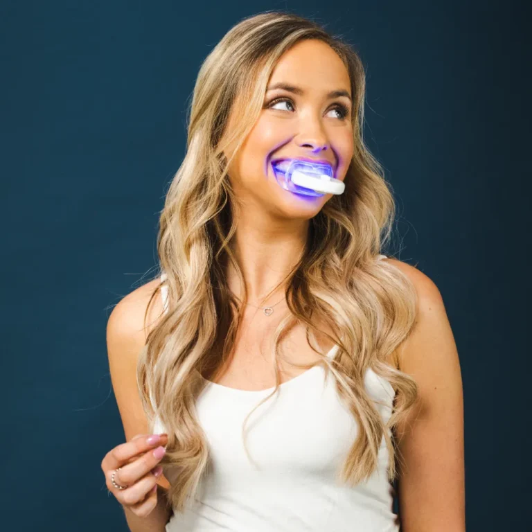Girl With LED Teeth Whitening Kit